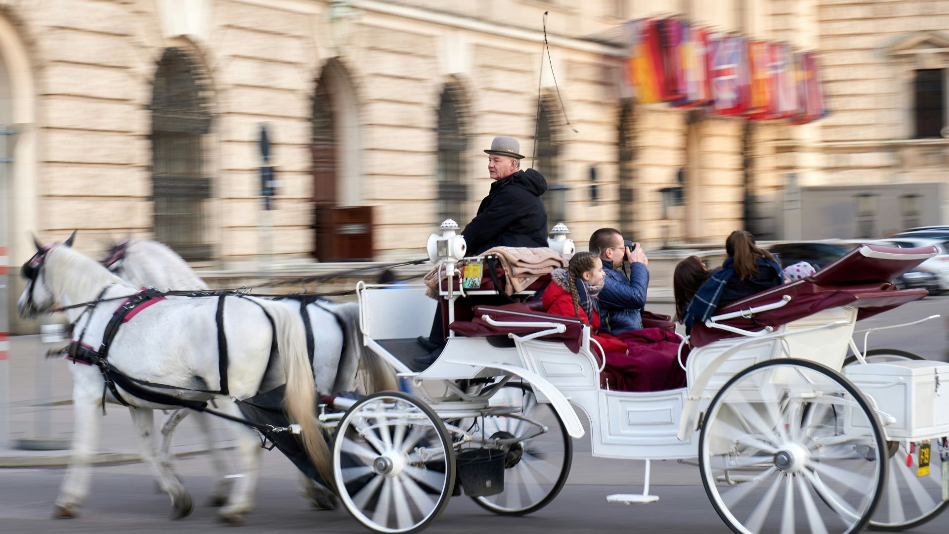 Horse riding in Vienna castle