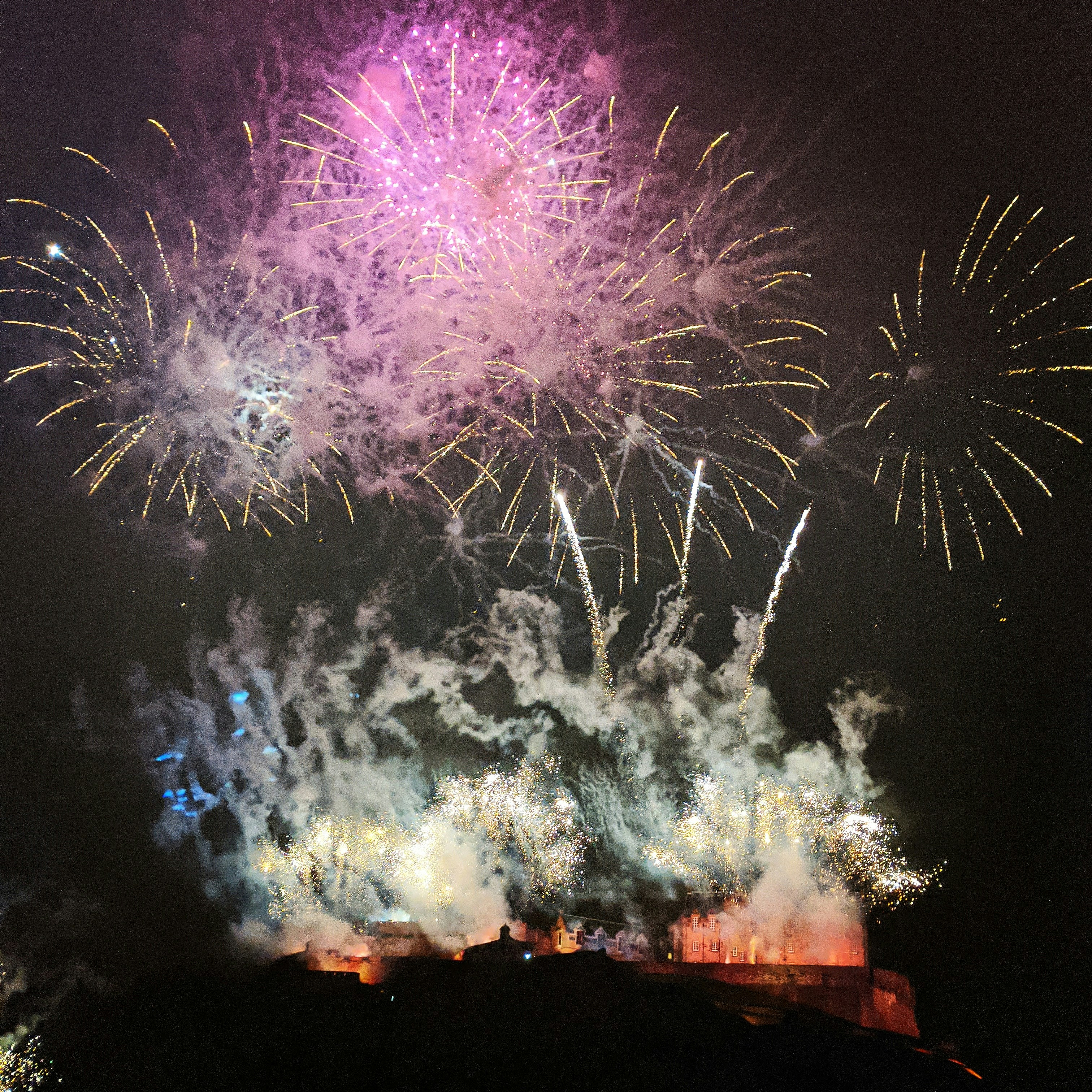 fireworks over the Edinburgh castle