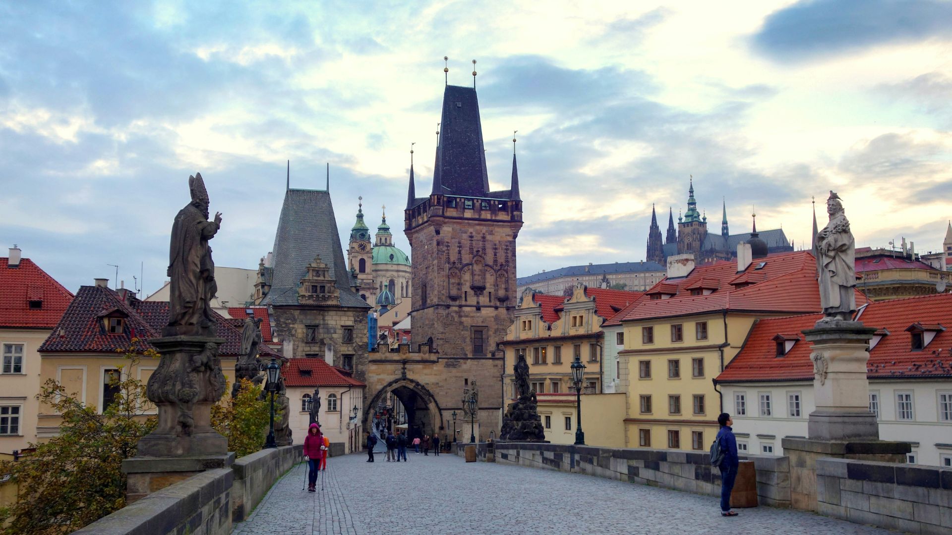 Charles Bridge with the castle behind