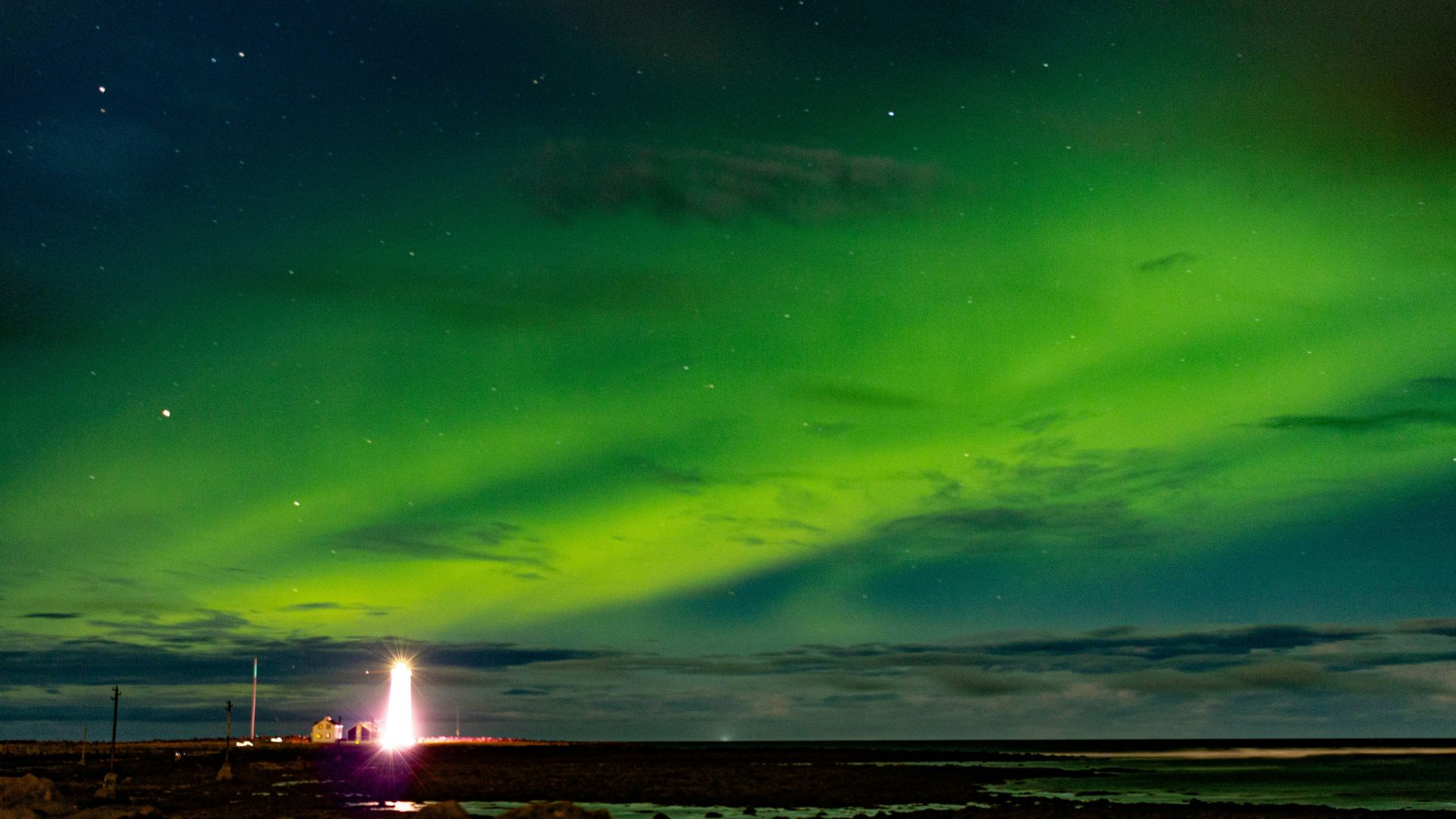 Northern Lights over the Reykjavik
